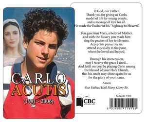 Blessed Mother: Carlo Acutis Holy Card Family Life Catholic Gifts