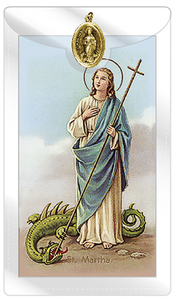 Faith: St Martha – Holy Card/Prayer and Medal Family Life Catholic Gifts