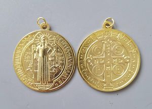 Benedict: St Benedict Medal (Gold/Gilt) 4.5cm Family Life Catholic Gifts