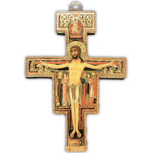 Products: San Damiano Crucifix 7.5cm Family Life Catholic Gifts