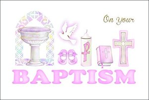 Baptism Cards: On Your Baptism – Girl Family Life Catholic Gifts