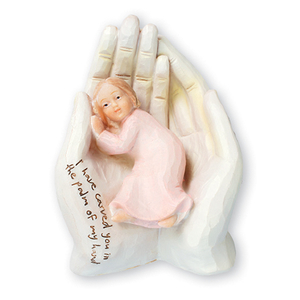Baptism Cards: Palm of my Hand (GIRL) Family Life Catholic Gifts