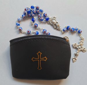 Blessed Mother: Black Rosary Purse Family Life Catholic Gifts