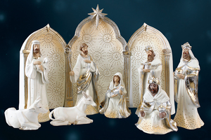 Angel: Lovely White Nativity with Stable Effect, SPECIAL Family Life Catholic Gifts