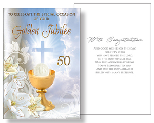 Cards Family Life Catholic Gifts: Golden Jubilee Card – 50 Years Family Life Catholic Gifts