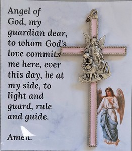 Products: Guardian Angel Cross – Girl Family Life Catholic Gifts