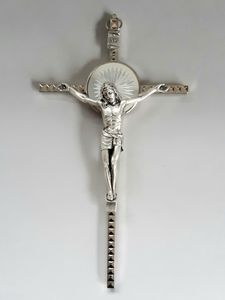 Metal Crucifix 16.5cm Star-Burst Family Life Catholic Gifts