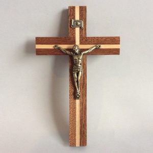 Crosses and Crucifixes Family Life Catholic Gifts: Beautiful Hanging Wooden Crucifix, Two Tone 27cm Family Life Catholic Gifts