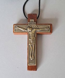 Crosses and Crucifixes Family Life Catholic Gifts: Crucifix – Wood/Gold on Cord Family Life Catholic Gifts