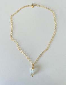 Limited Edition: Raw Aquamarine Drop Pendant Gold - 1