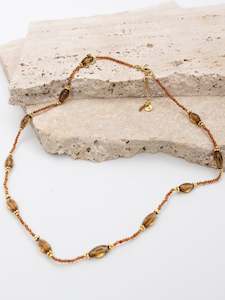 November Citrine: Citrine & Hessonite Gold Necklace
