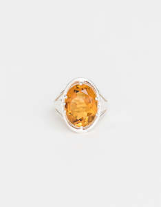 Saffron Silver Ring