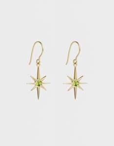 Asteria Peridot Gold Earrings