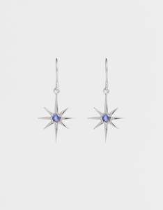 Asteria Iolite Silver Earrings
