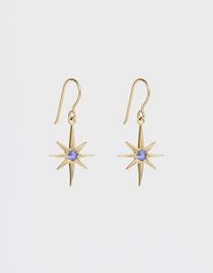 Asteria Iolite Gold Earrings