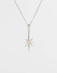 Asteria: Asteria Citrine Silver Necklace
