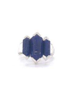 Lapis Knuckle Duster Silver Ring