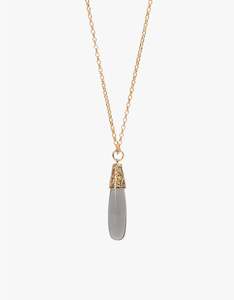 Gifts Under 200: Smokey Quartz Engraved Gold Necklace