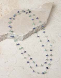 Aquamarine March: Aquamarine & Iolite Silver Necklace