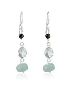 Aquamarine March: Aquamarine & Iolite Silver Earrings