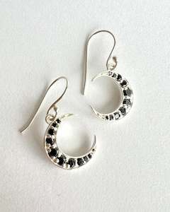 April Diamond: Spinel Moon Silver Sample Earrings