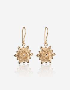 April Diamond: Boho Diamond Gold Earrings