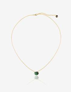 May Emerald: Emerald Gold Oval Necklace