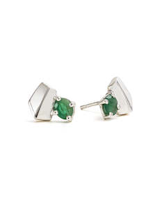 May Emerald: Emerald Silver Studs