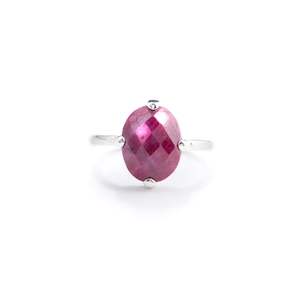 Ruby Silver Oval Ring