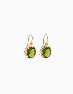 August Peridot: Lime Sorbet Gold Earrings