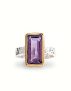 Bestsellers: Amethyst Oracle Gold & Silver Ring