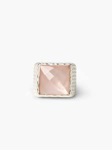 Summer Glow: Rose Quartz Glimmer Silver Ring