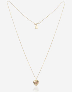 January: Garnet Gold Heart Necklace