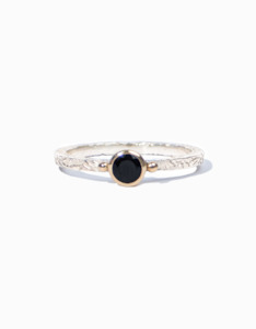 Onyx Gold/Silver Stacker Ring