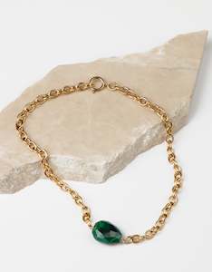 Malachite Gold Mini Chunky Choker