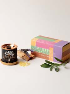 White Sage Incense Bricks & Burner - Gift Set