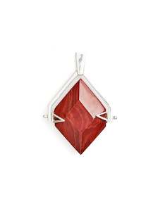 Red Jasper Silver Spinner Pendant