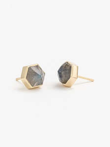 Labradorite: Labradorite Gold Studs