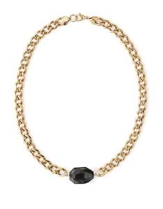 Black Jade Yellow Gold Chunky Choker