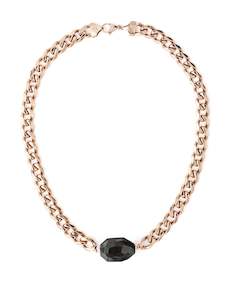 Black Jade Rose Gold Chunky Choker