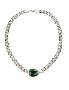 Cathy Pope X Mountain Jade: Nephrite Jade Silver Chunky Choker