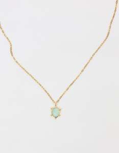 Gifts Under 150: Green Chalcedony Gold Necklace