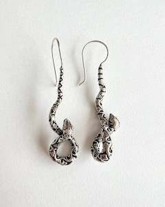 Year Of The Snake: Twisted Silver Snake Earrings