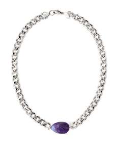 Amethyst Classic Silver Chunky Choker