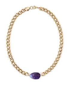 Amethyst Classic Yellow Gold Chunky Choker