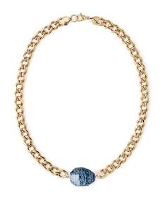 Gifts Under 300: Snowflake Obsidian Classic Yellow Gold Chunky Choker
