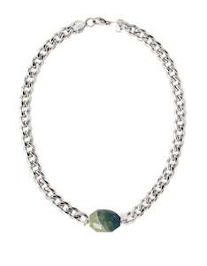 Gifts Under 300: Green Jasper Classic Silver Chunky Choker