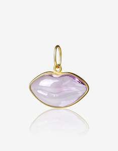 Amethyst Gold Lips Amulet