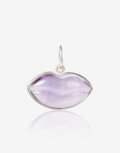 Amethyst Silver Lips Amulet