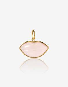 Rose Quartz Gold Lips Amulet